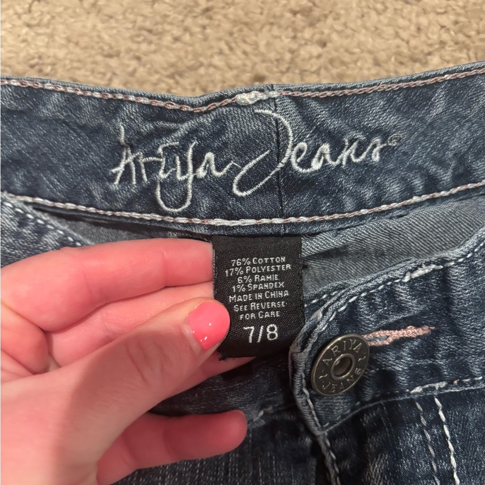 Ariya Women's Distressed Blue Skinny Jeans - Picture 3 of 3